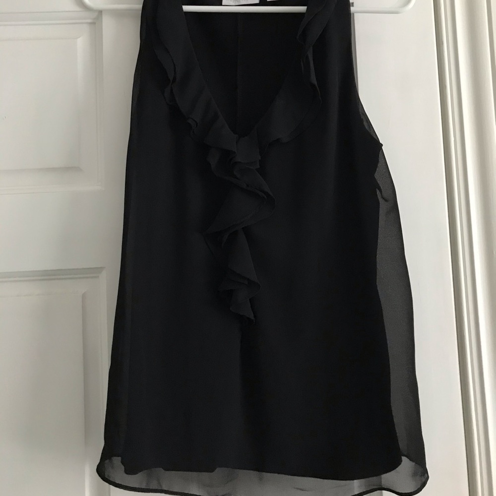 New York and Co. Black Ruffle Tank